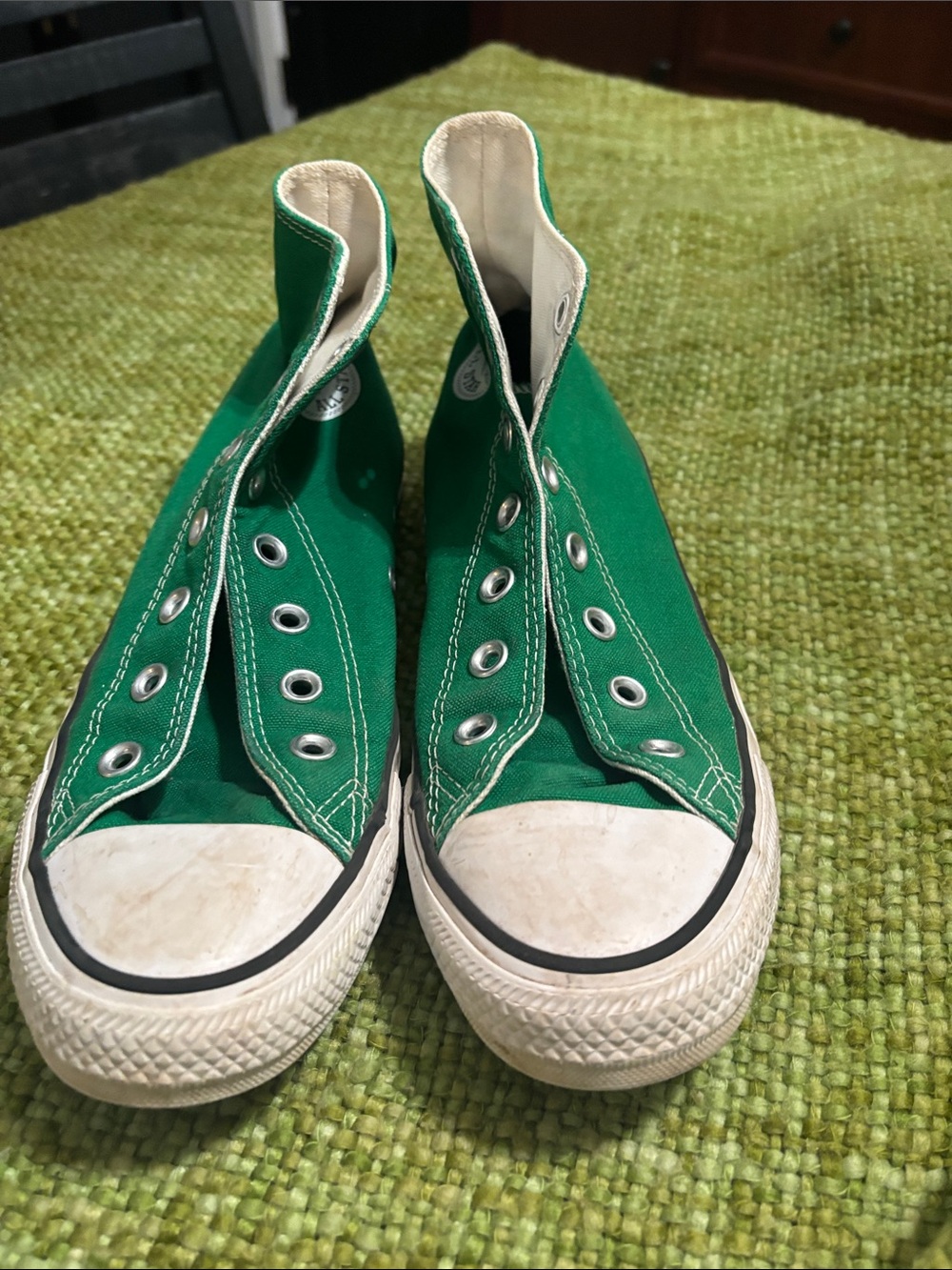 Converse Green and White High-Top Sneakers